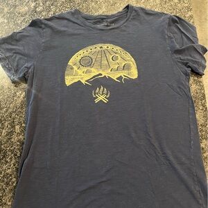 United By Blue Short Sleeve Blue Tee with Campfire Graphic
